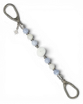 LD Keyfinder Cloud Dancer beaded accessory with blue lace agate, rainbow moonstone, druzy agate, and a star charm.