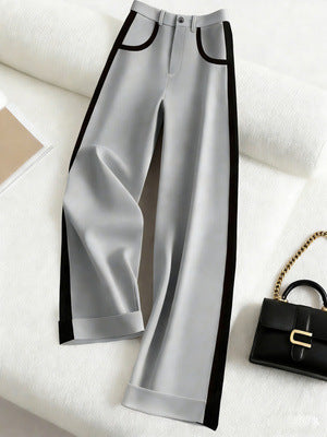 Color-block Straight-leg Casual Womens Suit Pants – Premium 0 | RICALOUX