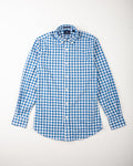 COTTON MADRAS BUTTON DOWN SPORT SHIRT - ROYAL GINGHAM