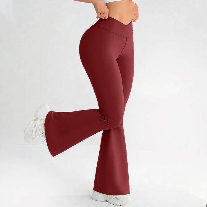 Cross-waist Hip-lifting And Butt-lifting Yoga Fitness Pants by Ricaloux