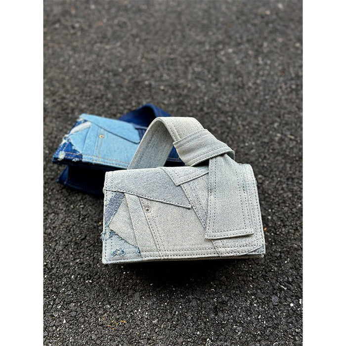 Denim Stitching Crossbody Bag Girls - RICALOUX
