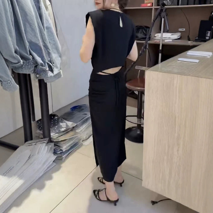 Designer-style Backless Sleeveless Dress For Women – Premium 0 | RICALOUX