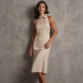 Designer-style Polka-dot Sleeveless Halter-neck Dress For Women – Premium 0 | RICALOUX