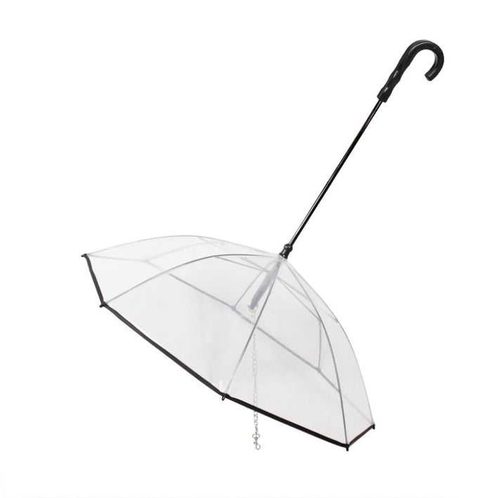 Dog's Transparent Umbrella With Traction Chain Removable Umbrella Pet Products by Ricaloux