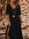 Elegant And Chic V-neck Short-sleeve Dress For Women – Premium 0 | RICALOUX