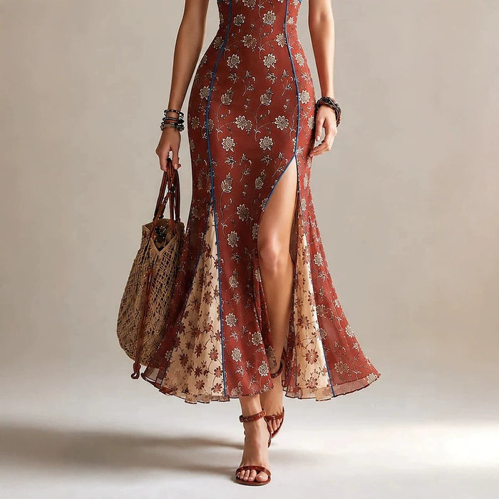 Elegant Fishtail Mesh Long Dress For Vacation – Premium 0 | RICALOUX