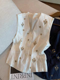 Elegant Relaxed-fit Versatile V-neck Waistcoat Vest – Premium 0 | RICALOUX