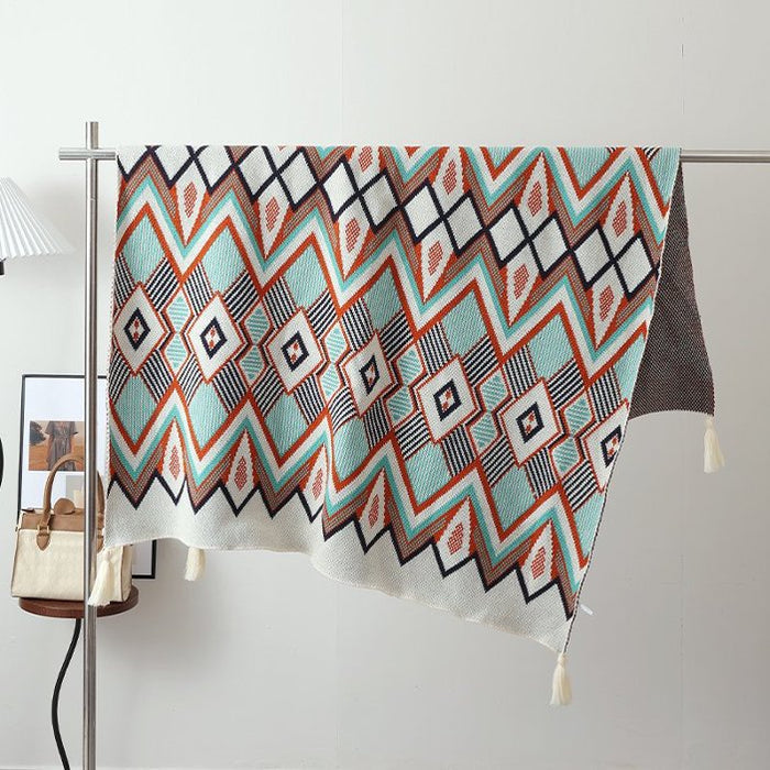 Ethnic-style Knitted Tassel Shawl – Premium 0 | RICALOUX