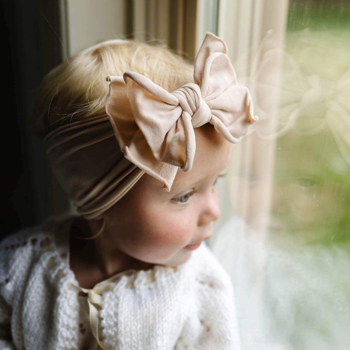 Soft Nylon/Spandex Headband Fab-BOW-Lous Style One Size: petal-Baby Bling Bows