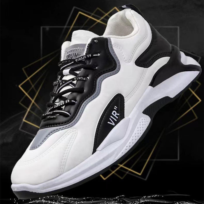 Fashion Black White Sneakers Casual Outdoor Lightweight Breathable Sports Shoes For Men by Ricaloux