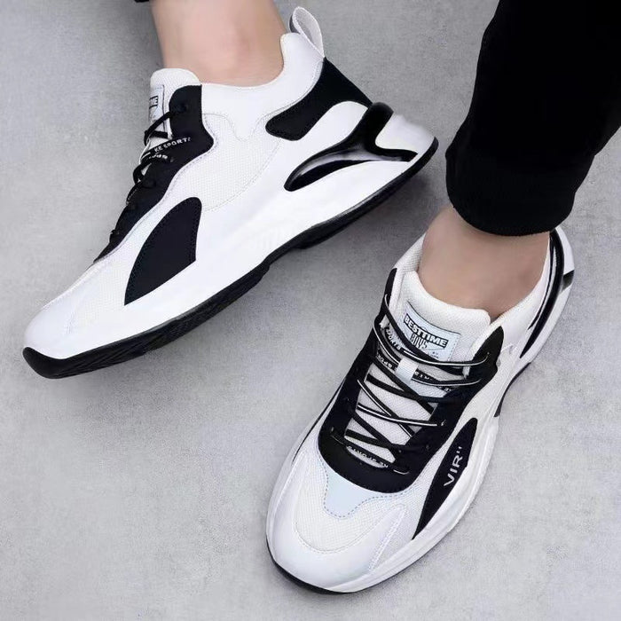 Fashion Black White Sneakers Casual Outdoor Lightweight Breathable Sports Shoes For Men by Ricaloux