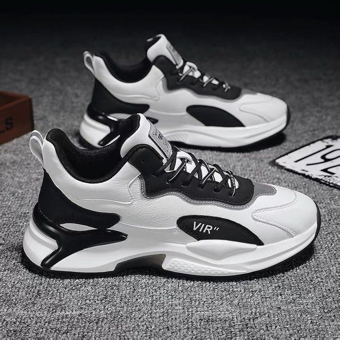 Fashion Black White Sneakers Casual Outdoor Lightweight Breathable Sports Shoes For Men by Ricaloux