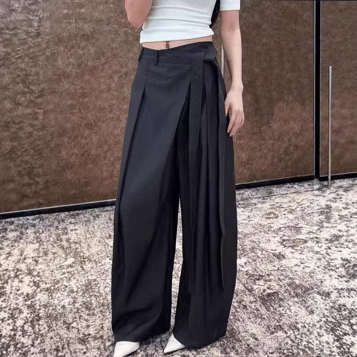 Fashionable Loose-fit Figure-flattering Wide-leg Casual Pants – Premium 0 | RICALOUX