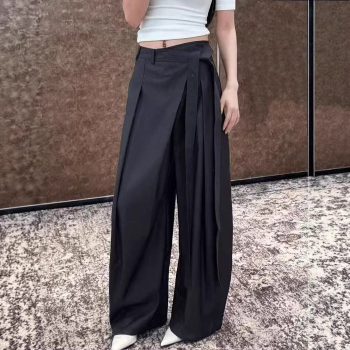 Fashionable Loose-fit Figure-flattering Wide-leg Casual Pants – Premium 0 | RICALOUX
