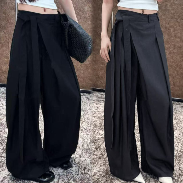 Fashionable Loose-fit Figure-flattering Wide-leg Casual Pants – Premium 0 | RICALOUX