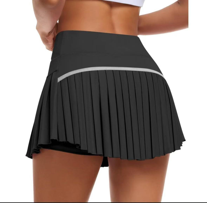 Fashionable Pleated High-waisted Skirt With Anti-exposure Design by Ricaloux