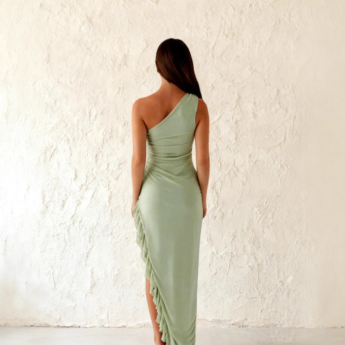 Fashionable Sleeveless Sexy Off-shoulder Slit Dress – Premium 0 | RICALOUX