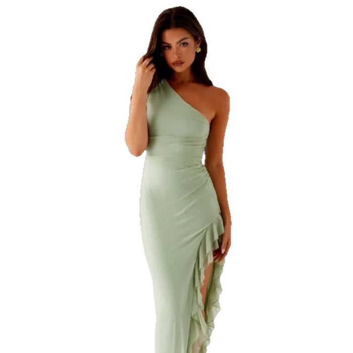 Fashionable Sleeveless Sexy Off-shoulder Slit Dress – Premium 0 | RICALOUX