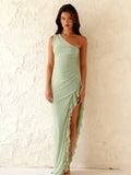 Fashionable Sleeveless Sexy Off-shoulder Slit Dress by Ricaloux