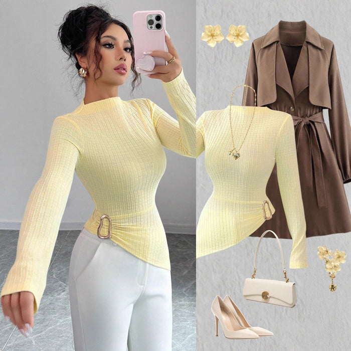Fashionable Womens Fallwinter Long Sleeve Top by Ricaloux