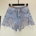 Fashionable Womens Shorts With Ripped Edges Tassels And A Sexy Chain Detail – Premium 0 | RICALOUX