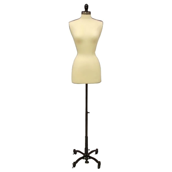 Female Dress Form with Black Rolling Base - Mannequin Mall