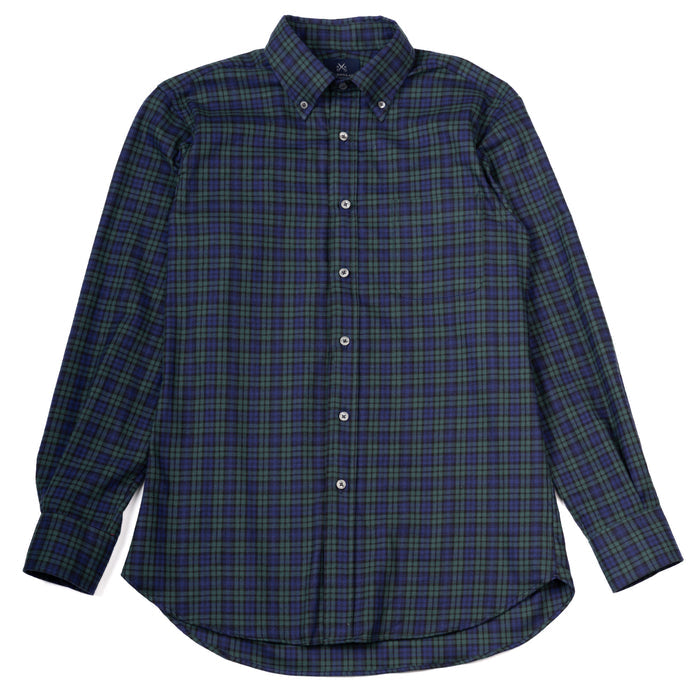 FLANNEL BUTTON DOWN SPORT SHIRT - BLACKWATCH PLAID
