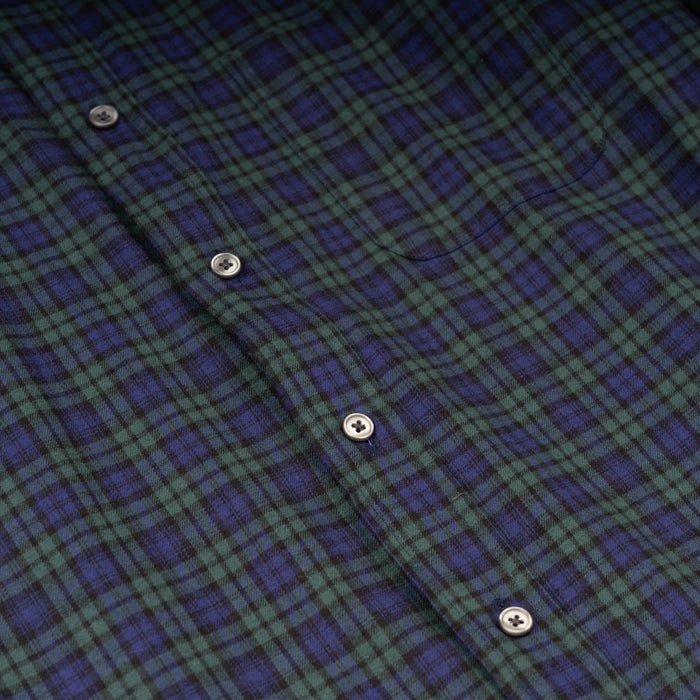 FLANNEL BUTTON DOWN SPORT SHIRT - BLACKWATCH PLAID