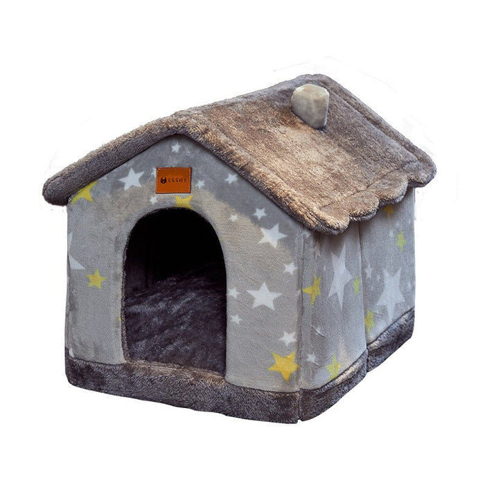 Foldable Dog House Pet Cat Bed Winter Dog Villa Sleep Kennel Removable Nest Warm Enclosed Cave Sofa Pets Supplies - RICALOUX