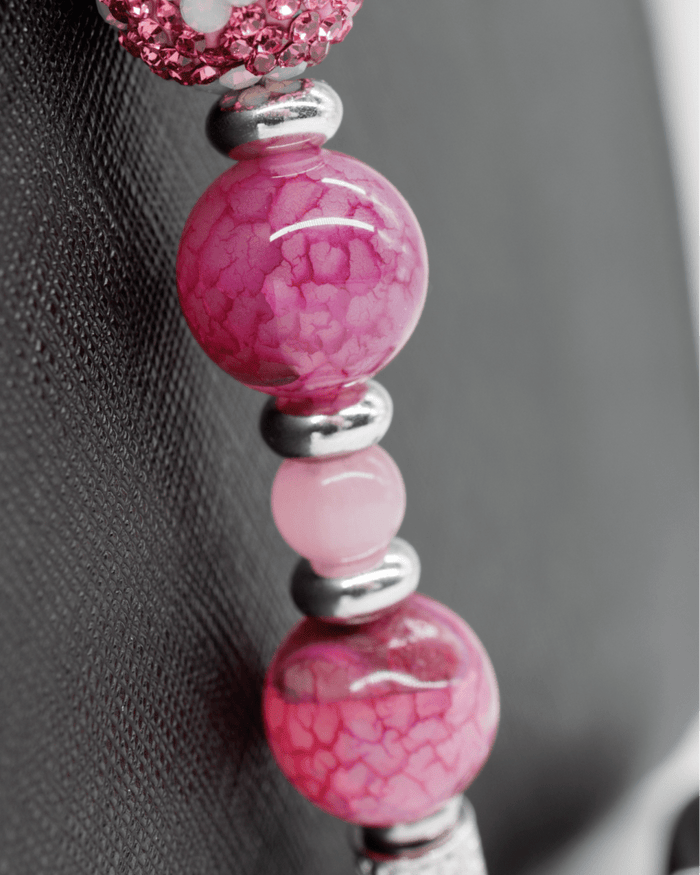 Genuine fuchsia dragonvein agate & cat's eye gemstones