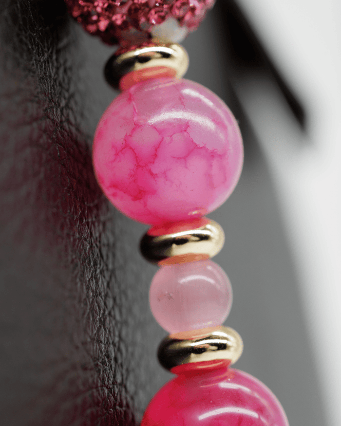 Genuine fuchsia dragonvien agate & cat's eye gemstones