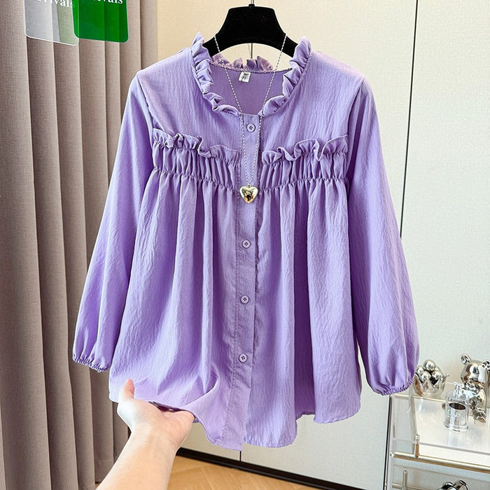 Full-length Tummy-covering Top For Early Autumn by Ricaloux