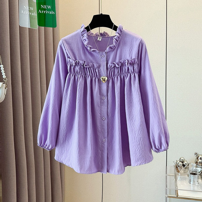 Full-length Tummy-covering Top For Early Autumn by Ricaloux