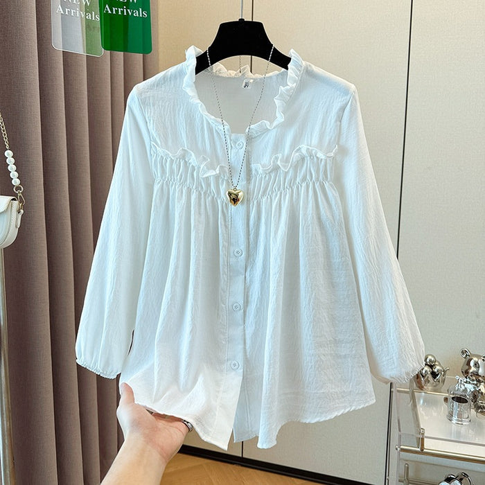 Full-length Tummy-covering Top For Early Autumn by Ricaloux
