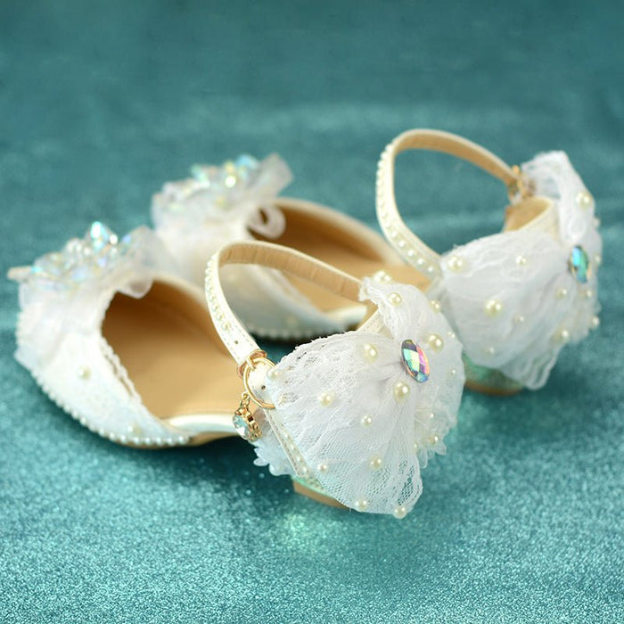 Girls High-heeled Summer Crystal Shoes Show Leather Shoes - RICALOUX