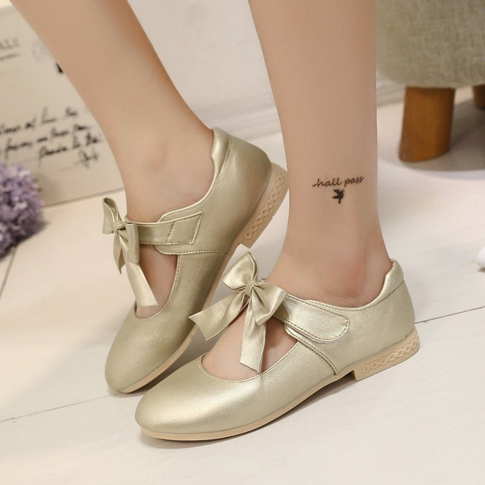 Girls Shoes White Leather Shoes Bowknot Girls Children Princess Shoes - RICALOUX