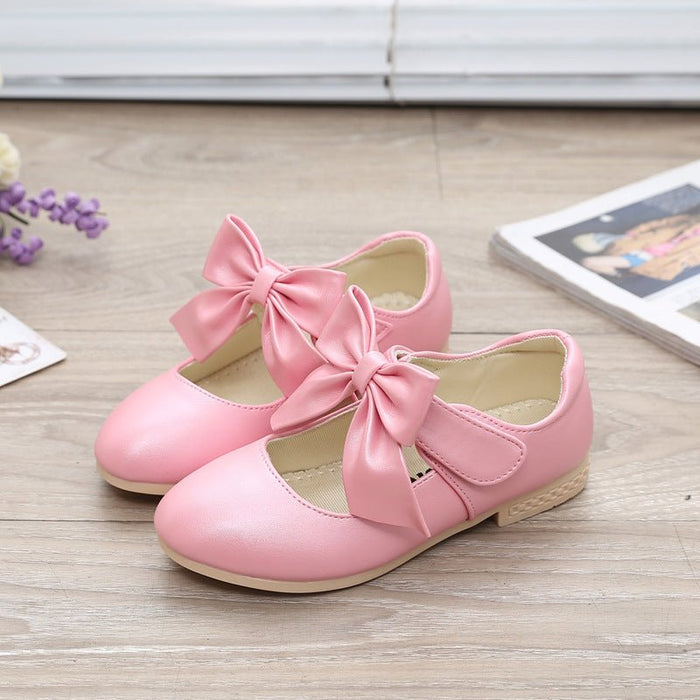 Girls Shoes White Leather Shoes Bowknot Girls Children Princess Shoes - RICALOUX
