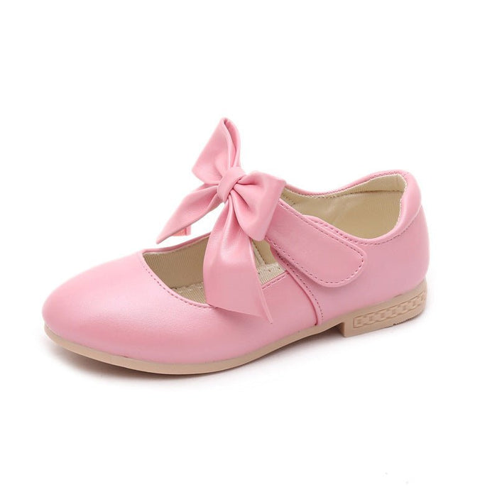 Girls Shoes White Leather Shoes Bowknot Girls Children Princess Shoes - RICALOUX