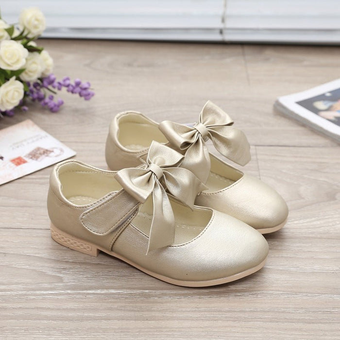 Girls Shoes White Leather Shoes Bowknot Girls Children Princess Shoes - RICALOUX