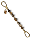 LD Keyfinder Golden Equinox beaded keychain with Tiger Eye, crystal beads, gold spacers, and a sun and moon charm.