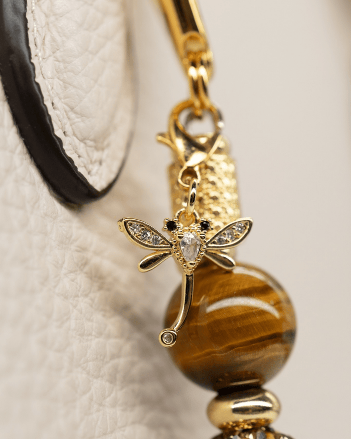 18KT gold-plated pavé crystal dragonfly