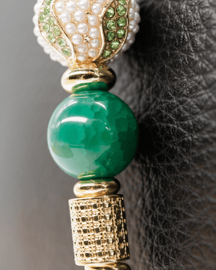Genuine dark green agate beads