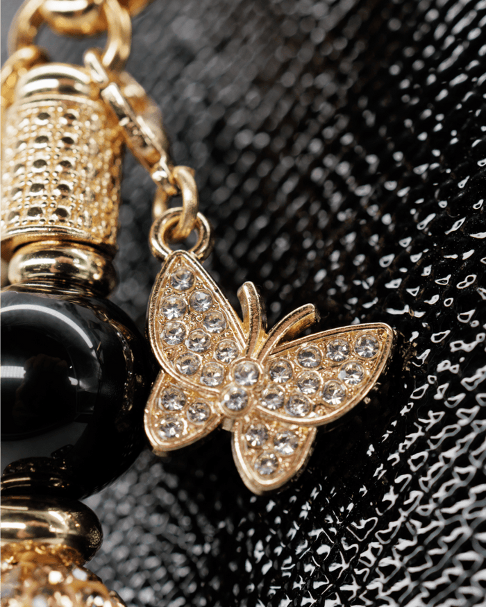 18Kt Gold plated rhinestone butterfly