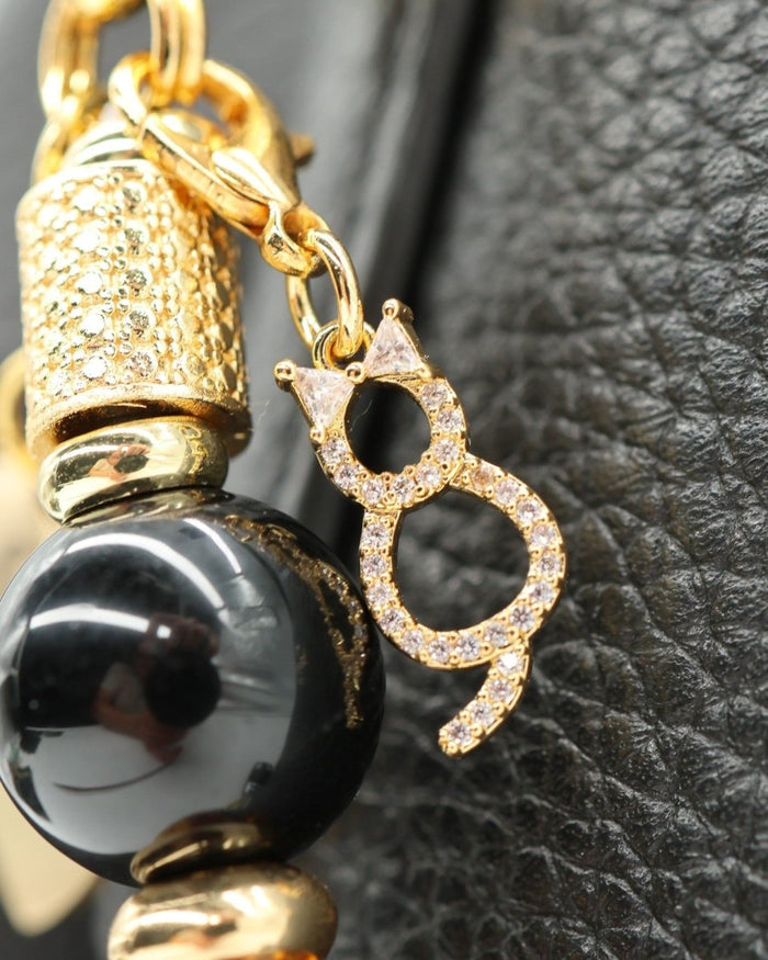 18kt Gold Plated Micro Pave Cat Charm