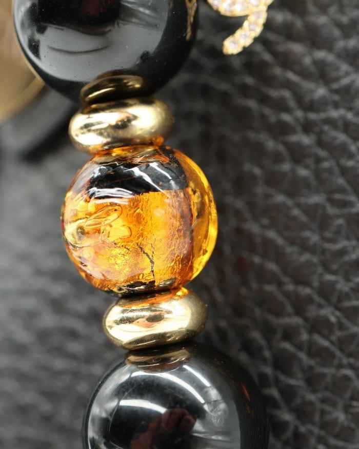 Golden Foil Glass Beads