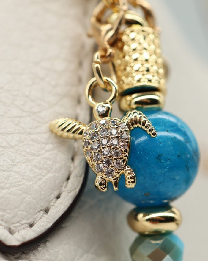 18KT Gold plated micro pave sea turtle charm