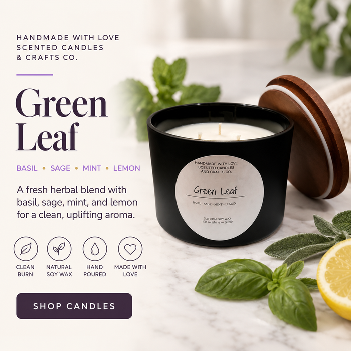 Green Leaf - 15oz 3-Wick Scented Candle