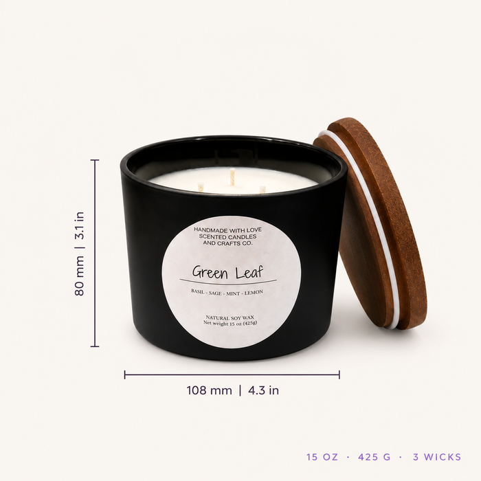 Green Leaf - 15oz 3-Wick Scented Candle