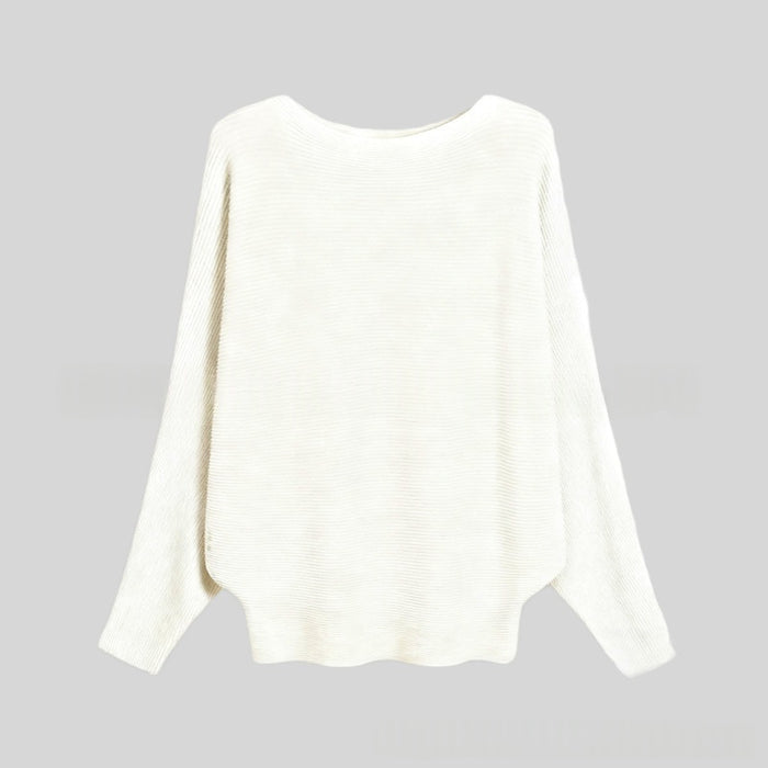 Halter-neck Batwing-sleeve Loose-fit Knit Sweater by Ricaloux