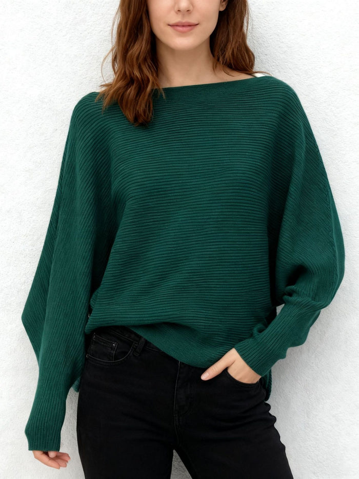 Halter-neck Batwing-sleeve Loose-fit Knit Sweater – Premium 0 | RICALOUX